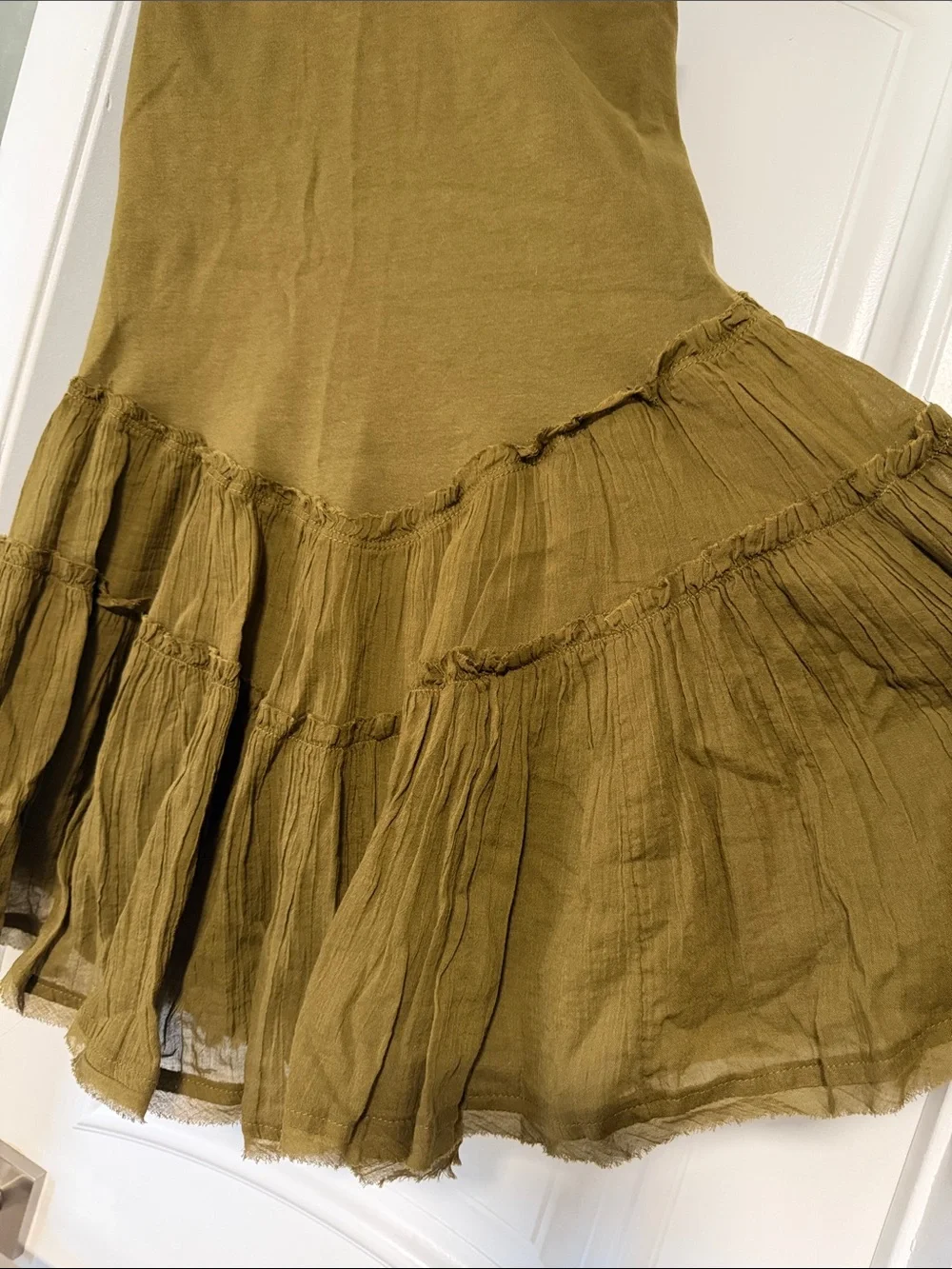 Free People Izi Drop-Waist Mini Dress in Fir Green